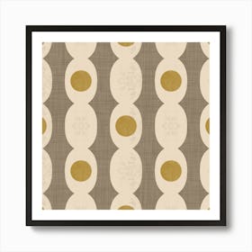 Retro Mod Geo Chain - Taupe - Mid Century Modern Art Print