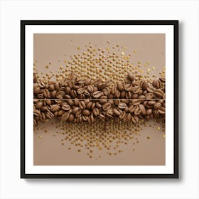 Coffee Beans On A Brown Background 2 Art Print