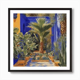 Jardin Majorelle, Morocco Vintage Botanical Canvas Xl 1024 V1 0 Art Print