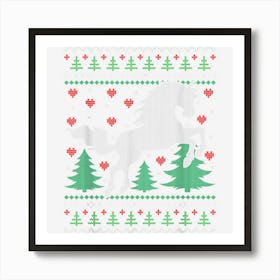 Ugly Christmas Horse Lover Happy Unicorn Holiday Party Art Print