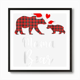 Mama Bear Buffalo Red Plaid Christmas Pajama Family Outfits Art Print