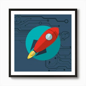 Rocket Launch Art Print