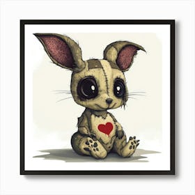 Patchwork Cartoon Baby Wallaby 2 Art Print