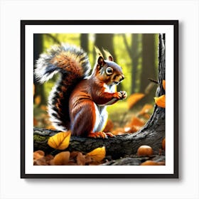Squirrel In The Forest 378 Art Print