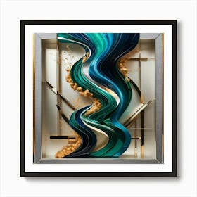 Blue And Gold Art Print