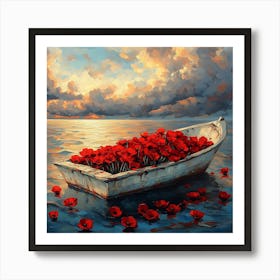 Poppies In A Boat 1 Art Print