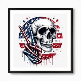 American Flag Skull 1 Art Print