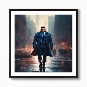 Man In Blue Coat Art Print