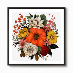 Crimson Caress Evening Blooms In Sunset Glow Art Print