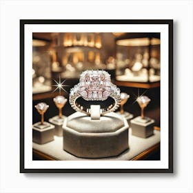 Pink Diamond Engagement Ring 1 Art Print