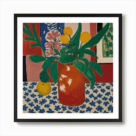 Vase Of Oranges Art Print