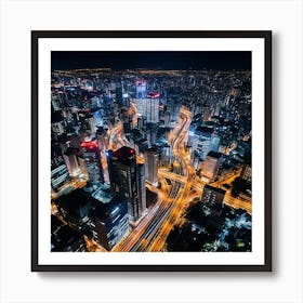 Cityscape At Night 7 Art Print