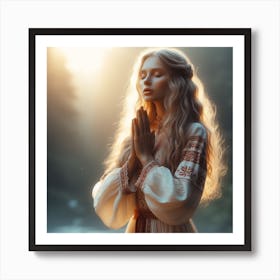 Russian Beauty In Prayer Art Print