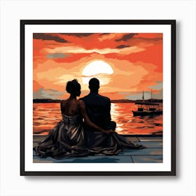 Sunset Couple 1 Art Print