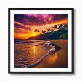 Sunset On The Beach 152 Art Print