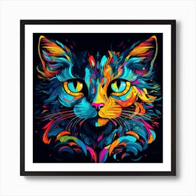 Colorful Cat 1 Art Print