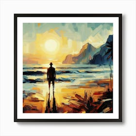 Sunset At The Beach Art Print