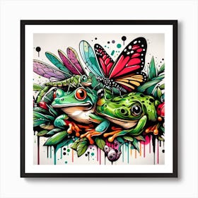 Frog Street Art 15 Art Print