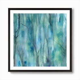 Watercolor Of A Forest Art Print