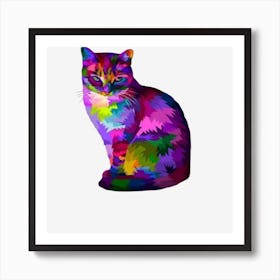 Colorful Cat Art Print