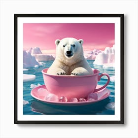 Polar Bear In A Cup art print Art Print