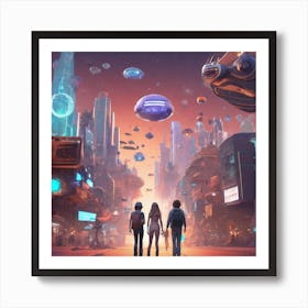 Futuristic Cityscape 120 Art Print