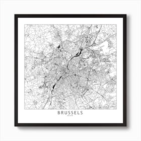 Brussels Map Art Print I