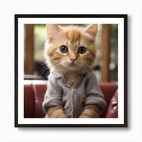 Cat In A Shirt Art Print
