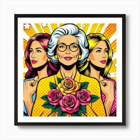 Pop Women Happy Mother's Day Art Print