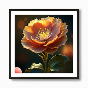 Flower On A Dark Background Art Print