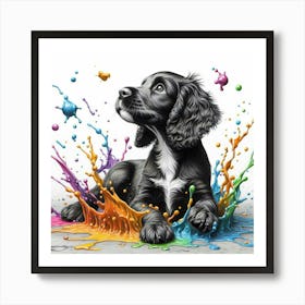 Splatter Dog2 Art Print