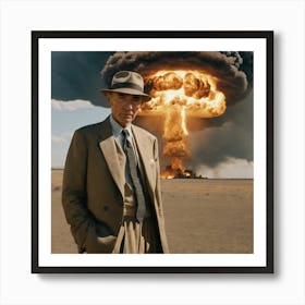 oppenheimer infront of a nuclear explosion Art Print
