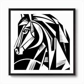 Abstract Horse Head 2 Art Print