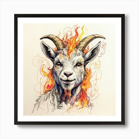 Goat On Fire 59 Art Print