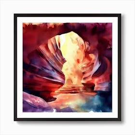 Antelope Canyon Watercolor Painting Art Print