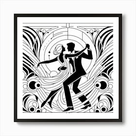 Deco Dancers 2 Art Print