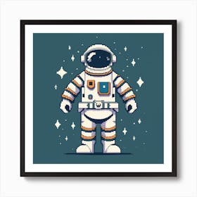 Pixel Art Spaceman Poster 3 Art Print