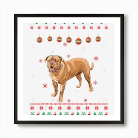 Mastiff Dog Ugly Xmas Design Matching Ugly Christmas Holiday 1 Art Print