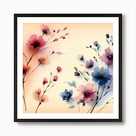 Watercolor Flowers 3 Art Print