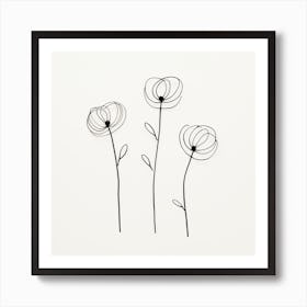 Wire Flowers 1 Art Print