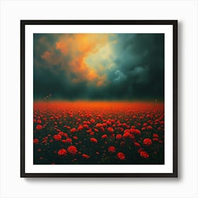 Red Poppy Field Art Print