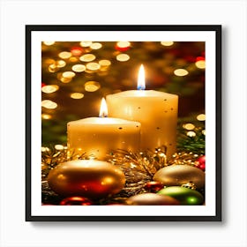 Christmas Candles Art Print