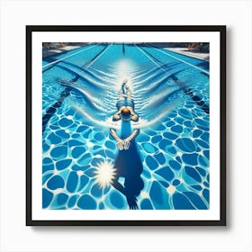 Serenity In Motion Wall Print Art A Tranquil And Dynamic Depiction Of The Beauty Of Swimming, Perfect For Capturing The Essence Of Peaceful Movement And Athletic Grace In Any Space Art Print