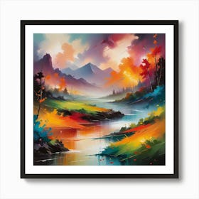 Abstract Art Emotional Landscape Create An Abstract Representation Of A Landscape That Captures A Sp 1998820195 Art Print