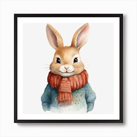 Rabbit In A Scarf 3 Art Print