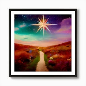 North Star, Rich Colors, Pathway, Surrealism Art Print