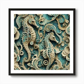 Seahorses 13 Art Print