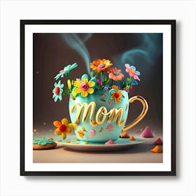 Mom In A Cup Art Print