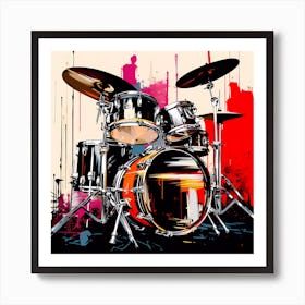 Pop Art Punk Drum Set Art Print