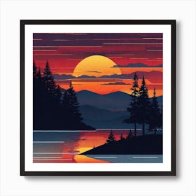 Sunset In The Mountains 117 Art Print